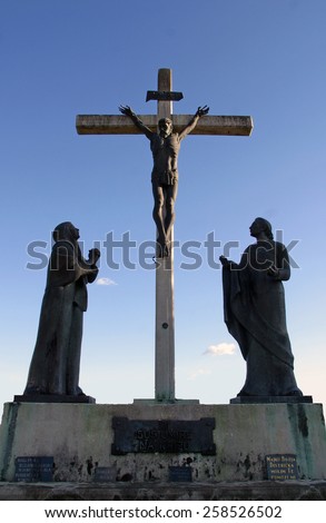 MARIJA BISTRICA, CROATIA - MAY 26: 12th Stations of the Cross, Jesus dies on the cross, pilgrimage Sanctuary, Assumption of the Virgin Mary in Marija Bistrica, Croatia, on May 26, 2009