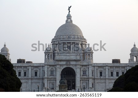 KOLKATA,INDIA - FEBRUARY 10: Victoria Memorial building in Kolkata, West Bengal, India on February 10,2014.