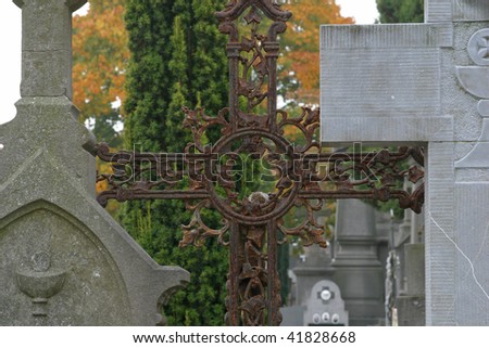 Old cross on a graveyard
