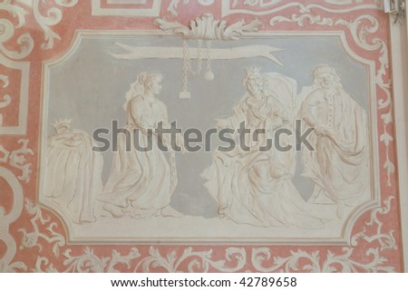 Martyrdom of St. Catherine, stucco in the church of St. Catherine in Zagreb