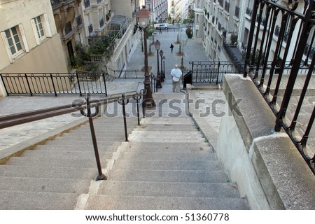 stock photo Stairs at Montmartre Paris
