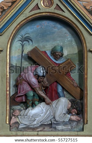 9th Stations of the Cross, Jesus falls the third time