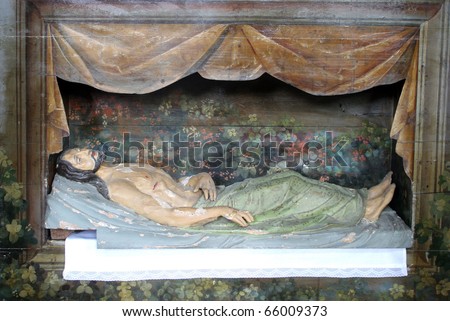 jesus tomb clipart. stock photo : Jesus is laid in