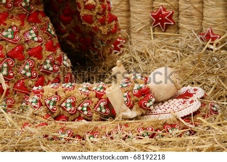 Baby Jesus, Nativity scene, creche, or crib, is a depiction of the birth of Jesus