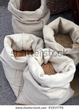 Bag with wheat and maize
