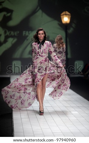 ZAGREB, CROATIA - MARCH 17: Fashion model wears clothes made by Envy Room on 