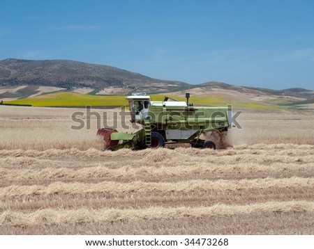 harvesting machines, working