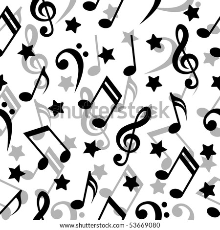 stock vector Seamless pattern with a music notes