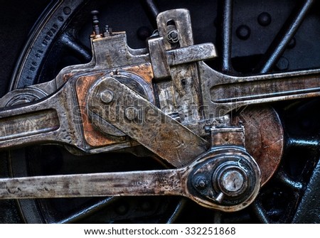 power of the steam machines - locomotive wheel