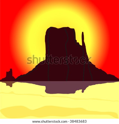 Monument Valley landscape at sunset