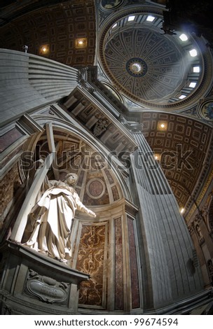 St. Peter\'s Basilica, St. Peter\'s Square, Vatican City. Indoor interior