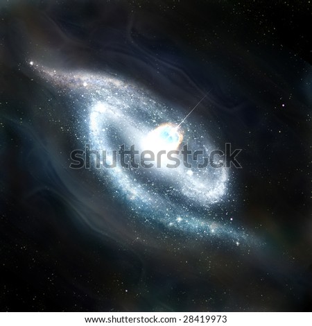 stock photo : Far mysterious stars galaxy, deep space background.