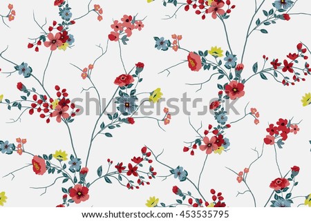 Trendy Seamless Floral Pattern in vector