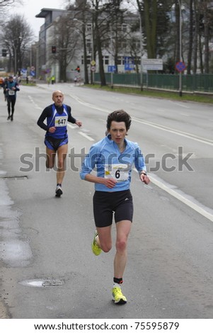 CZESTOCHOWA, POLAND - APRIL 9: III Run in Czestochowa. Running a 10 kilometers on April 9, 2011 in Czestochowa, Poland.
