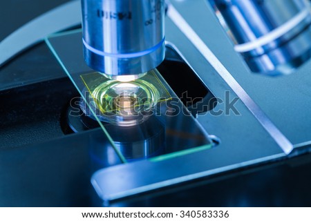 Close - up of Microscopes in Laboratory