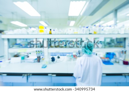 Laboratory interior out of focus