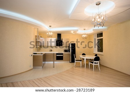 Modern kitchen interior in the new home