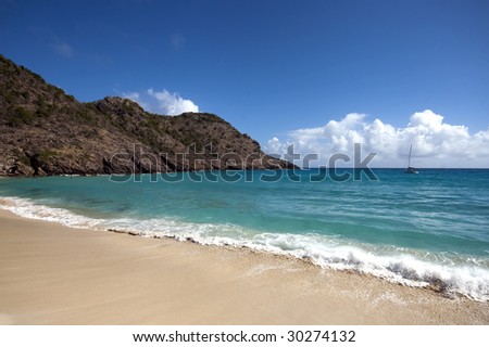 Anse de Gouverneur on the caribbean rich and famous island of St Barths (French West Indies)