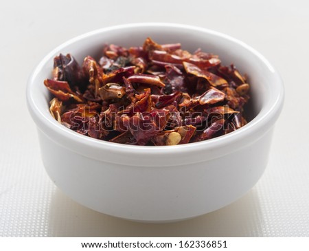 dry chilly on white background