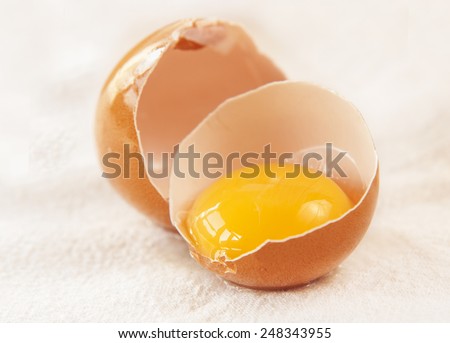 broken egg isolated on a white background
