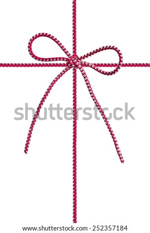 Bow from a red cord on the white