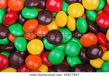 colorful chocolat tabs close-up