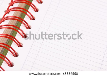 Daily planner, notebook. White and red