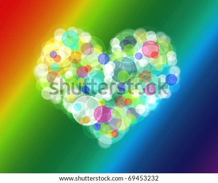 rainbow love heart background. rainbow love heart background.