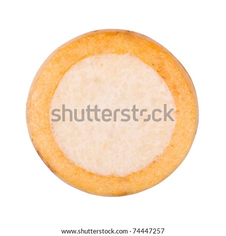 Bright cake closeup isolated on a white