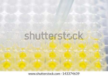 Pipetting in process of genetic diagnostics such as breast cancer