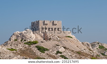 The ancient defense tower on the island \