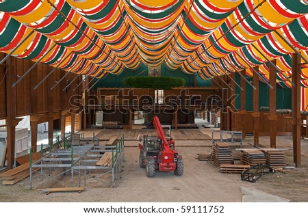 Building a traditional beer tent in Bavaria