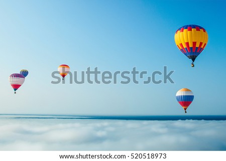 balloons on the blue sky background