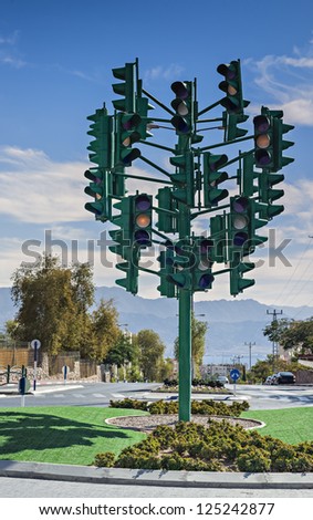 The last trafficlight in Eilat - popular resort city of israel