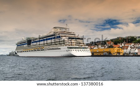 Cruise passenger ship at harbor of Stavanger, Norway