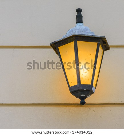 Old lamp in city of Riga, Latvia. In 2014, Riga city is the European capital of culture