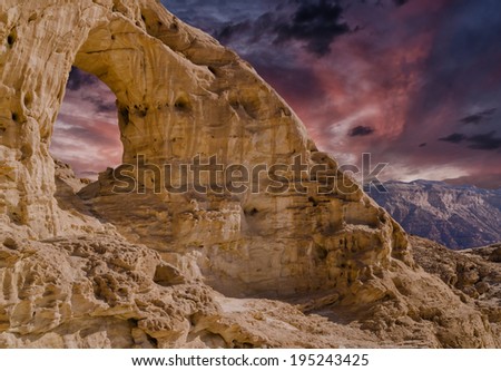 Million year B.C. Digital composition of my own photos taken in the geological Timna park and near Eilat, Israel