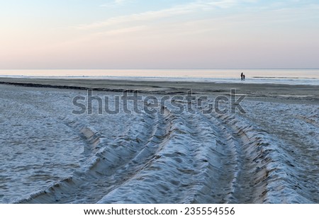 Winter is coming on sandy beach of Jurmala - famous resort and recreation Baltic city in Latvia, Europe