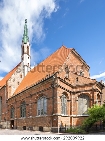 Lutheran St. John\'s Church, Riga, Latvia. It is a parish church of the Evangelical Lutheran Church. The church is active place of worship, with more than a thousand registered members