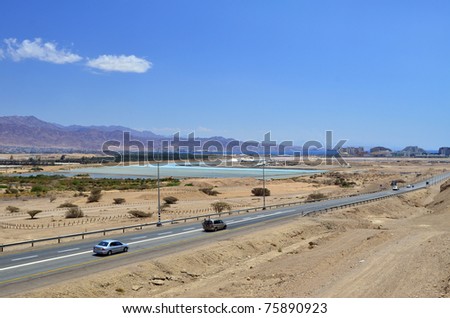 The entrance to the main marine and desert resort city of Israel - Eilat