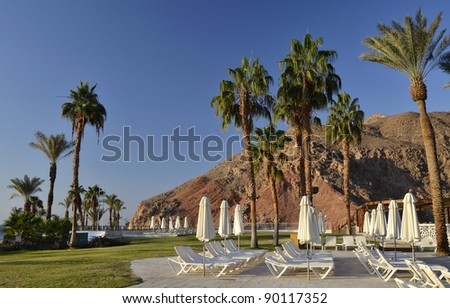 View on Eilat\'s southernmost princess beach, Red Sea, Israel