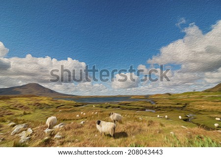 oil painting showing scenic nature capture in the west of ireland