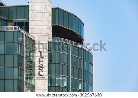 DUBLIN Ireland - August 2, 2015: Ireland\'s International Financial Services Centre.It has become one of the leading hedge fund service centres in Europe and the world.