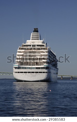 huge cruise ocean liner ship anchored