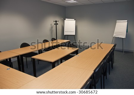 empty modern test classroom or business meeting room
