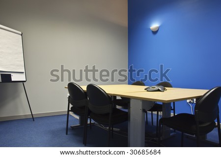 empty modern classroom or meeting room with flip white boards