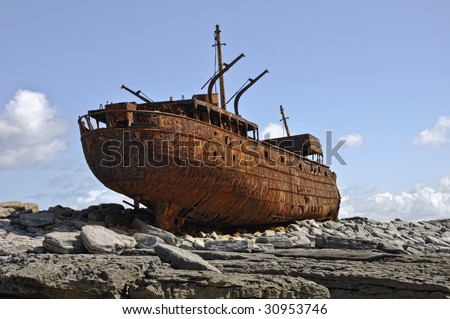 vintage old rusty sailing ship in need of repair