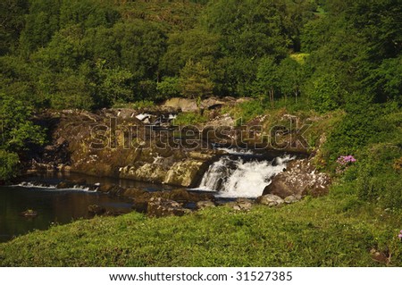 beautiful waterfall in forest mountain waterfall