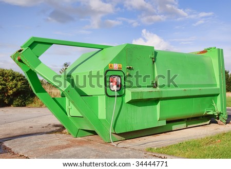green recycle skip waste with electric compressor