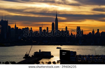 new york skyline silhouette. stock photo : photo new york